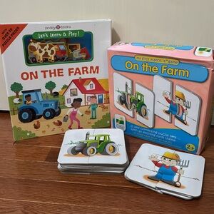 ON THE FARM BOOK & PUZZLES & PUZZLE MATCHING SETS